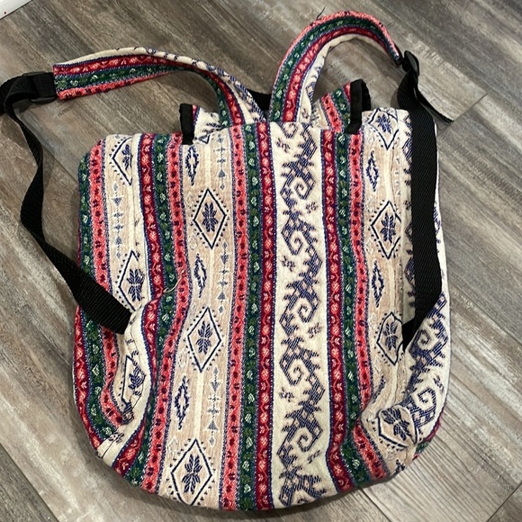 Woven tribal print backpack - Picture 3 of 7